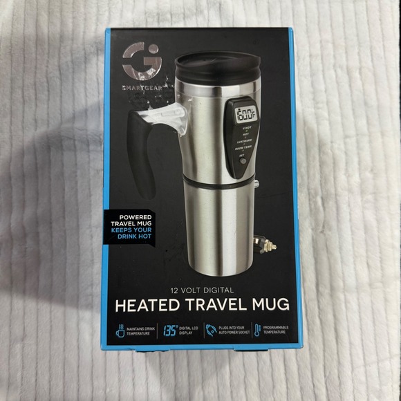 Smartgear Other - Smartgear 12 Volt Digital Heated Travel Mug Stainless Steel Car Charger New